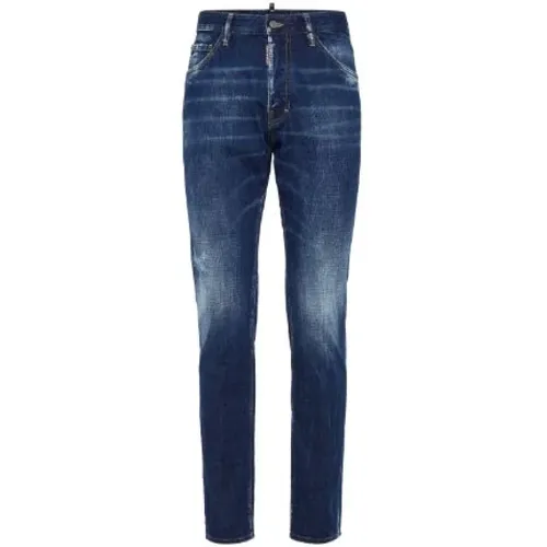 Marineblaue Verwaschene Jeans , Herren, Größe: S - Dsquared2 - Modalova