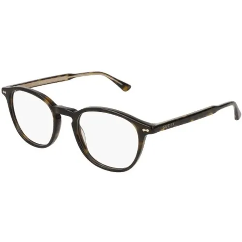 Gg0187O Havana Transparent Glasses , unisex, Sizes: 49 MM - Gucci - Modalova