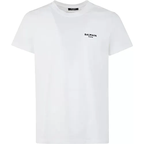 Classic Fit Flock T-Shirt , male, Sizes: XL, M, L, S - Balmain - Modalova