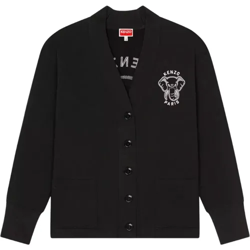 Schwarzer Varsity Jungle Cardigan , Damen, Größe: S - Kenzo - Modalova