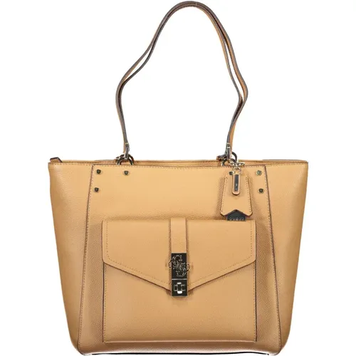 Braune Dual-Compartment Handtasche für Frauen , Damen, Größe: ONE Size - Guess - Modalova