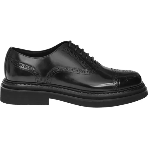 Hochwertige schwarze Leder-Oxford-Schnürschuhe , Herren, Größe: 46 EU - Dolce & Gabbana - Modalova