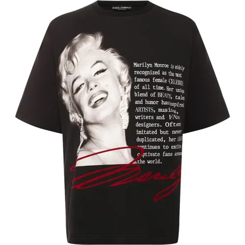 Marilyn Monroe T-Shirt for Men , male, Sizes: XS - Dolce & Gabbana - Modalova