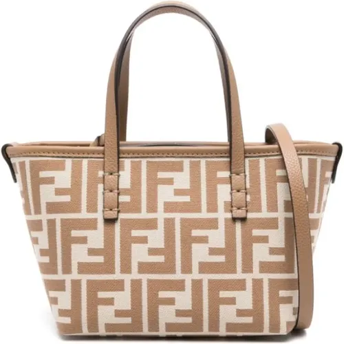 Canvas FF motif handbag with stripes , female, Sizes: ONE SIZE - Fendi - Modalova