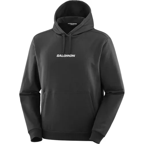 Schwarzer Logo Pullover Hoody , Herren, Größe: S - Salomon - Modalova