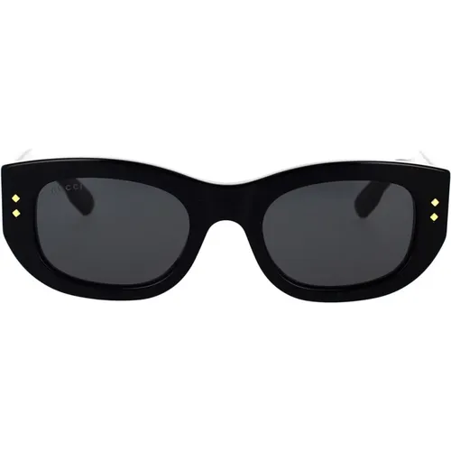 Bold Rectangular Sunglasses with Metal Rivets , female, Sizes: 51 MM - Gucci - Modalova