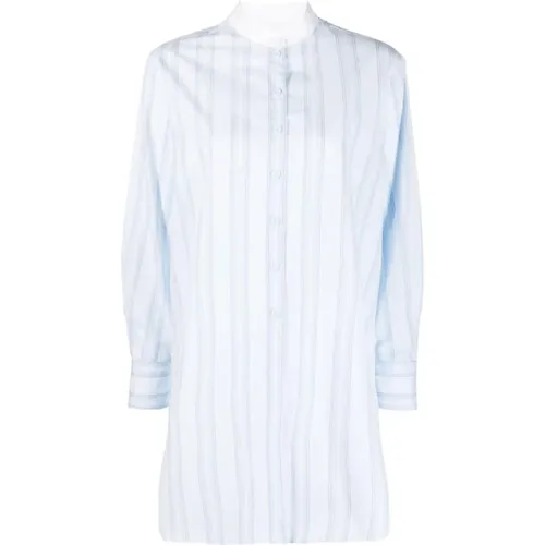 Striped Cotton Tunic Shirt , female, Sizes: S - See by Chloé - Modalova
