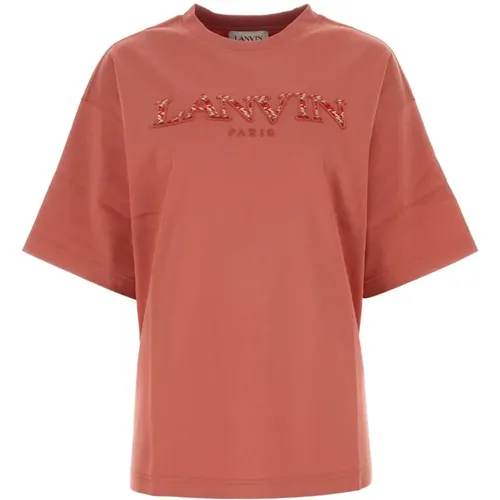Antikrosa Oversize Baumwoll T-Shirt , Damen, Größe: S - Lanvin - Modalova