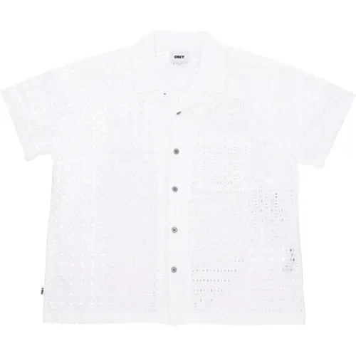 Weiße Gewebte Streetwear T-Shirt - Obey - Modalova