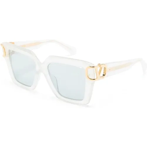 Clear Sunglasses for Everyday Use , female, Sizes: 55 MM - Valentino - Modalova