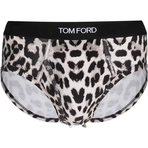 Animal Print Niedrig geschnittene Stretch-Baumwollunterwäsche , Herren, Größe: M - Tom Ford - Modalova