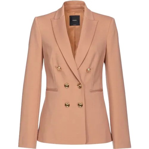 Blazer mit Metallknöpfen aus technischer Viskose , Damen, Größe: S - pinko - Modalova