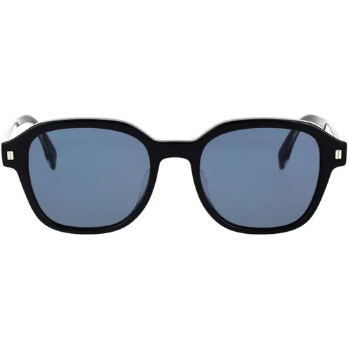 Glamouröse quadratische Sonnenbrille mit dunkelblauen Gläsern , unisex, Größe: 52 MM - Fendi - Modalova