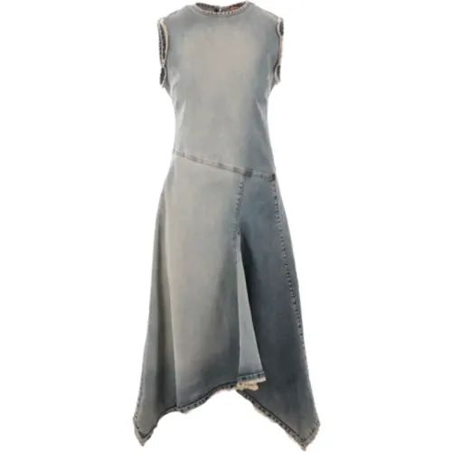 Denim Sleeveless Dress with Frayed Edges , female, Sizes: M - Acne Studios - Modalova