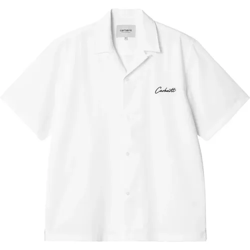Weißes Kurzarmhemd Tencel Baumwolle , Herren, Größe: L - Carhartt WIP - Modalova