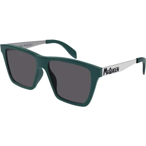 Stilvolle Am0352S Sonnenbrille für Männer,Schwarz/Graue Sonnenbrille AM0352S,Sunglasses - alexander mcqueen - Modalova