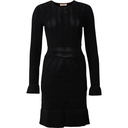 Schwarzes Kleid mit Langen Ärmeln - Twinset - Modalova