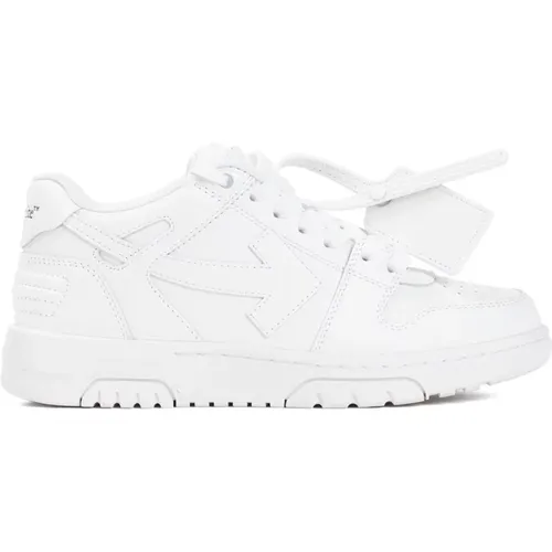 Weiße Ledersneaker Eleganter Stil Off - Off White - Modalova