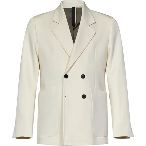 White Wool Denim Blazer Aw24 , male, Sizes: M, L, XL, 2XL - Low Brand - Modalova