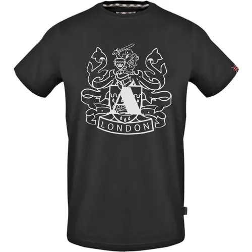 Herren Logo T-Shirt 100% Baumwolle , Herren, Größe: 2XL - Aquascutum - Modalova