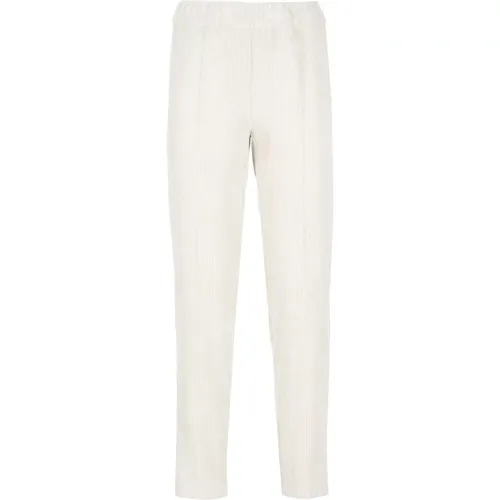 Corduroy Elastic Waist Ivory Trousers , female, Sizes: XS, L, S - D.Exterior - Modalova