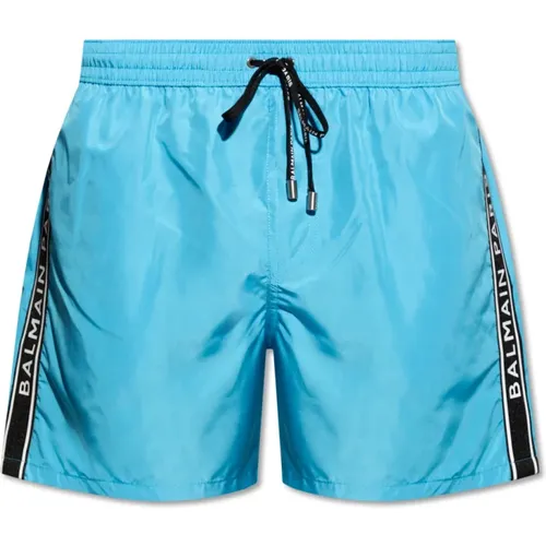 Swim shorts with logo , male, Sizes: XL, M, L - Balmain - Modalova