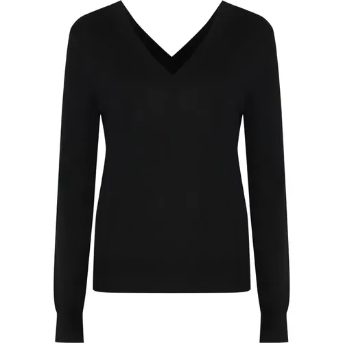 Gerippter Woll V-Ausschnitt Pullover , Damen, Größe: XS - Calvin Klein - Modalova