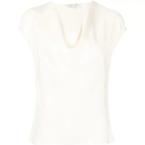 Cowl neck cap sleeve blouse , female, Sizes: M, L - Vince - Modalova