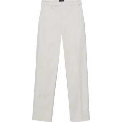 Grey Cotton Blend Trousers , female, Sizes: L, XL, 2XS, S - Emporio Armani - Modalova