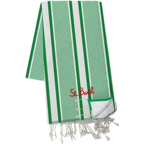 Striped Beach Towel Green , male, Sizes: ONE SIZE - MC2 Saint Barth - Modalova