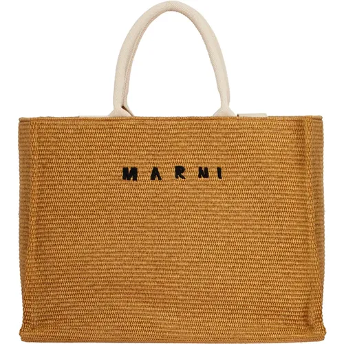 Large Raffia Tote Bag , female, Sizes: ONE SIZE - Marni - Modalova