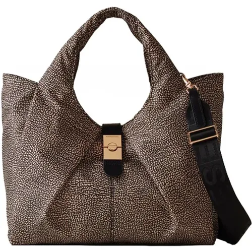 Cortina Shopping Tasche mit Wildleder Details - Borbonese - Modalova