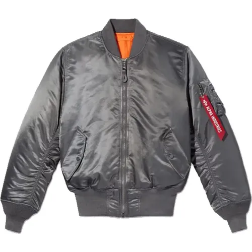 Clic Ma-1 Jacket Rep.Grey-S , male, Sizes: S, M, L - alpha industries - Modalova