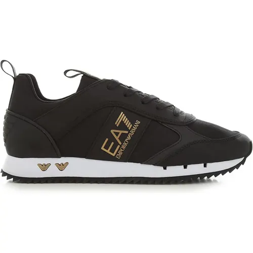 Gold Sneaker by EA7 , male, Sizes: 3 1/2 UK - Emporio Armani EA7 - Modalova