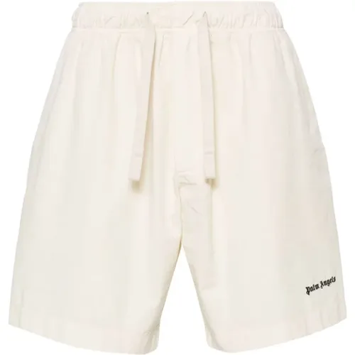 Weiße Bestickte Bermuda Shorts , Herren, Größe: L - Palm Angels - Modalova