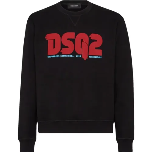 Comfy Cotton Crewneck Sweatshirt , male, Sizes: 2XL, L, M, XL - Dsquared2 - Modalova