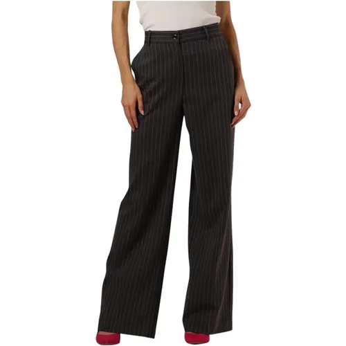 Graue Gestreifte Elegante Hose , Damen, Größe: XS - Ibana - Modalova