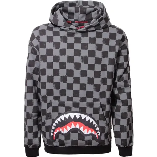 Grauer Hoodie mit Logo-Druck , Herren, Größe: L - SPRAYGROUND - Modalova