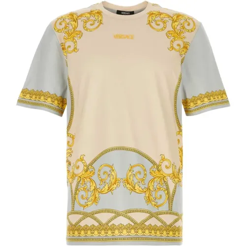 Stilvolles Bedrucktes Baumwoll-T-Shirt - Versace - Modalova