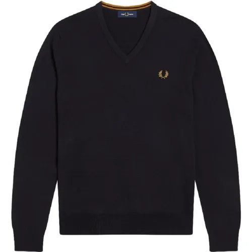 Merino V-Neck Sweater , male, Sizes: L, XL, M, S - Fred Perry - Modalova