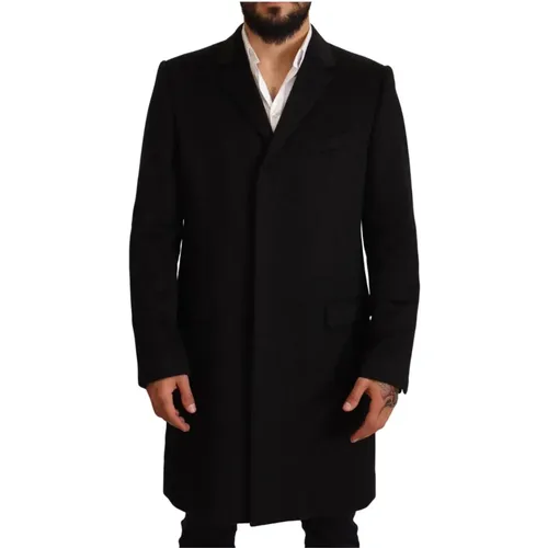 Long Cashmere Overcoat Jacket , male, Sizes: 2XL - Dolce & Gabbana - Modalova