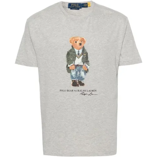 Grey Polo Bear T-shirts and Polos , male, Sizes: S, L, M, XL - Polo Ralph Lauren - Modalova