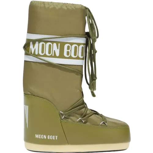 Khaki Lace-up Winter Boots , female, Sizes: 2 UK - moon boot - Modalova