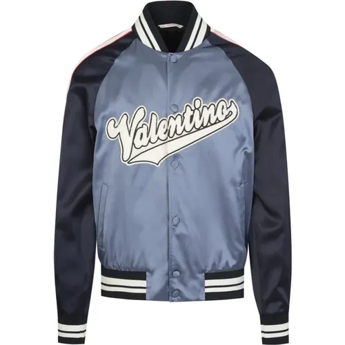 Satin Bomber Jacket , male, Sizes: L, M - Valentino - Modalova