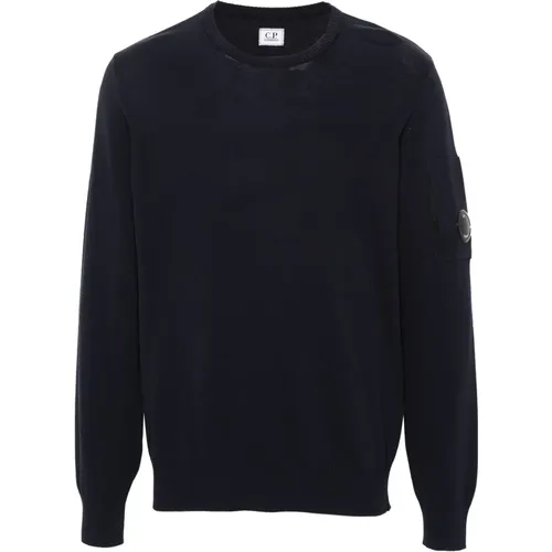 Blauer Baumwoll-Crepe-Strickpullover - C.P. Company - Modalova