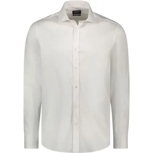 Stretch Cotton Shirt French Collar Long Sleeve Solid Color , male, Sizes: 3XL, M, XL - PAUL & SHARK - Modalova