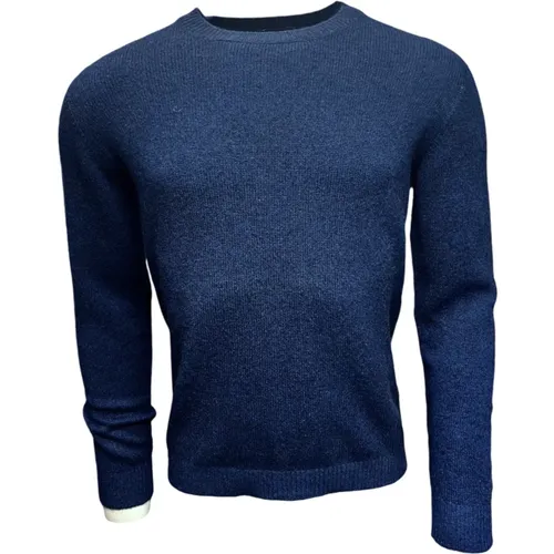 Merino Baby Kamel Pullover Marineblau , Herren, Größe: L - Roberto Collina - Modalova