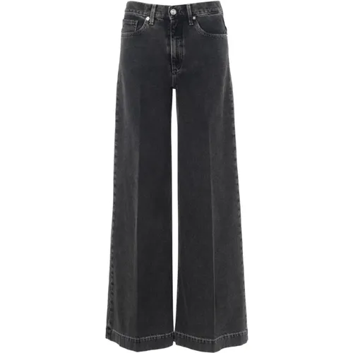 Dark Grey Palazzo Jeans Nadia Style , female, Sizes: W26 - Nine In The Morning - Modalova