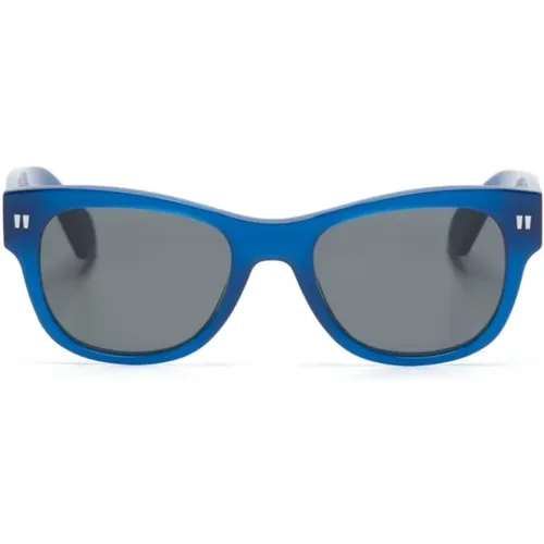 Blaue Sonnenbrille mit Original-Etui,Sunglasses,OERI107 6055 Sonnenbrille,Sonnenbrille - Off White - Modalova
