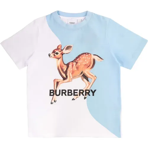 Blau Regular Fit Baumwoll T-Shirt - Burberry - Modalova